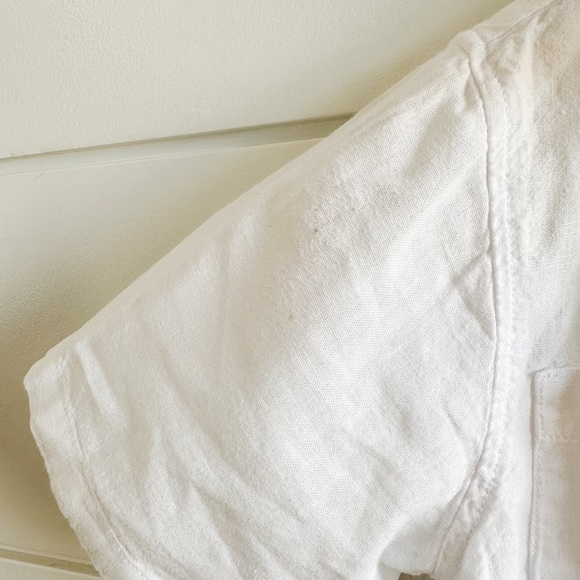 Zara Kids Button Down Linen Top - White - Size 7 - Picture 5 of 5